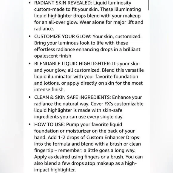 Cover FX Custom Enhancer Drops in Halo NWB - Picture 11 of 11